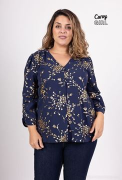 Picture of CURVY GIRL ELEGANT BLOUSE WITH GOLD LEAF